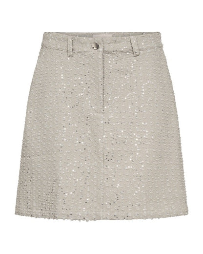 kort lys nederdel med palietter. Freequent FQSHOW-SKIRT Moonbeam