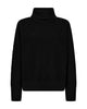 sort strik med mønster og rullekrave. Freequent FQSATURN-PULLOVER Black