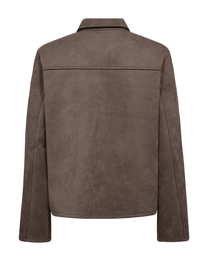 ryggen af brun jakke med brystlommer. Freequent FQDUWA-JACKET Morel