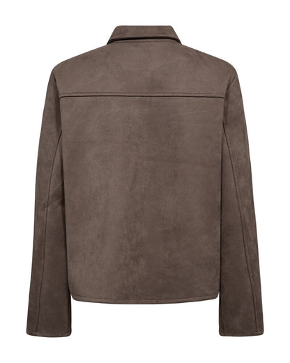 ryggen af brun jakke med brystlommer. Freequent FQDUWA-JACKET Morel