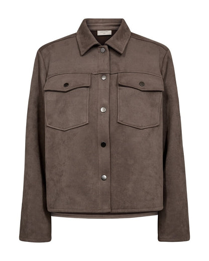 brun jakke med brystlommer. Freequent FQDUWA-JACKET Morel