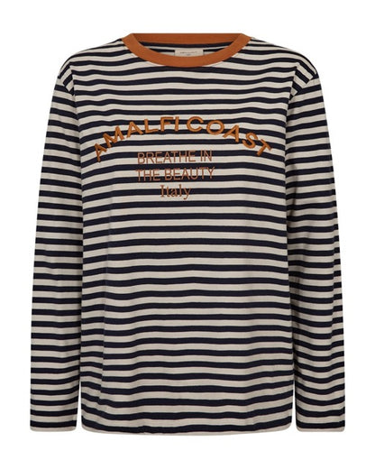 stribet bluse Freequent FQJEMMA- TEE Salute w. Moonbeam