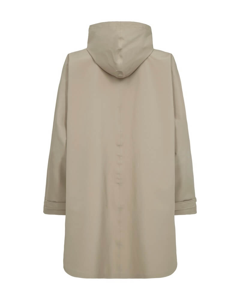 ryggen af beige vandtæt poncho Freequent FQMOW-PONCHO Silver Mink