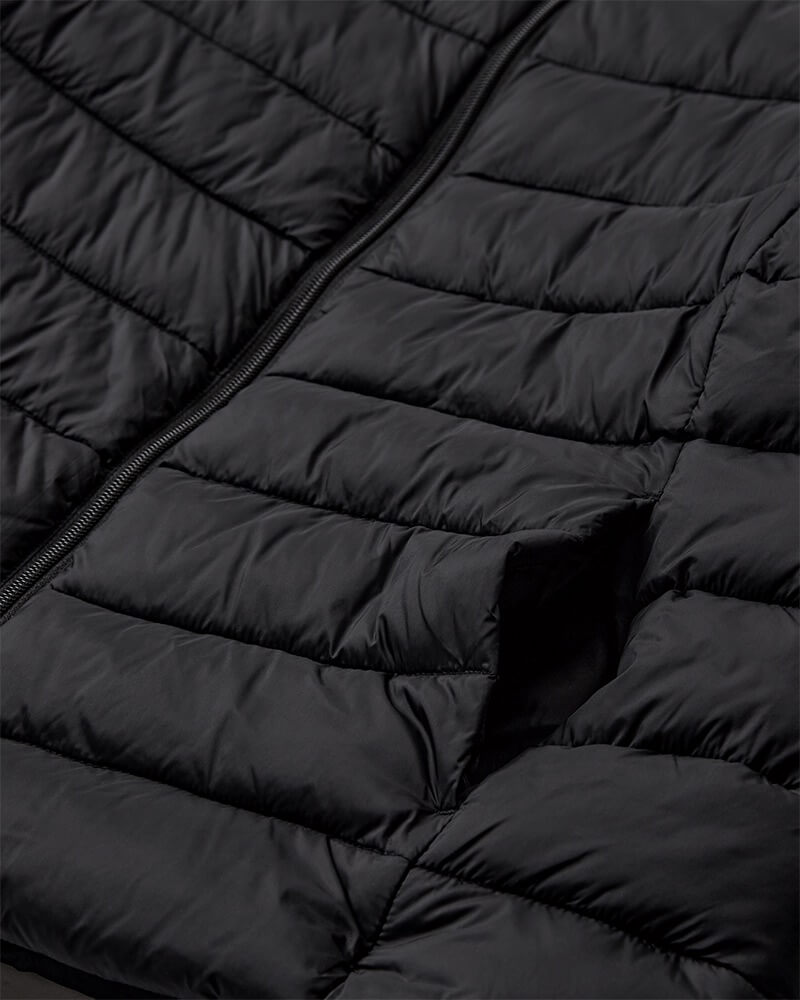 lomme på kort quiltet jakke i sort Freequent FQPENNY-JACKET Black