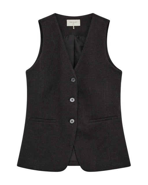 sort vest Freequent FQSILLEN-WAISTCOAT Black w. Magnet