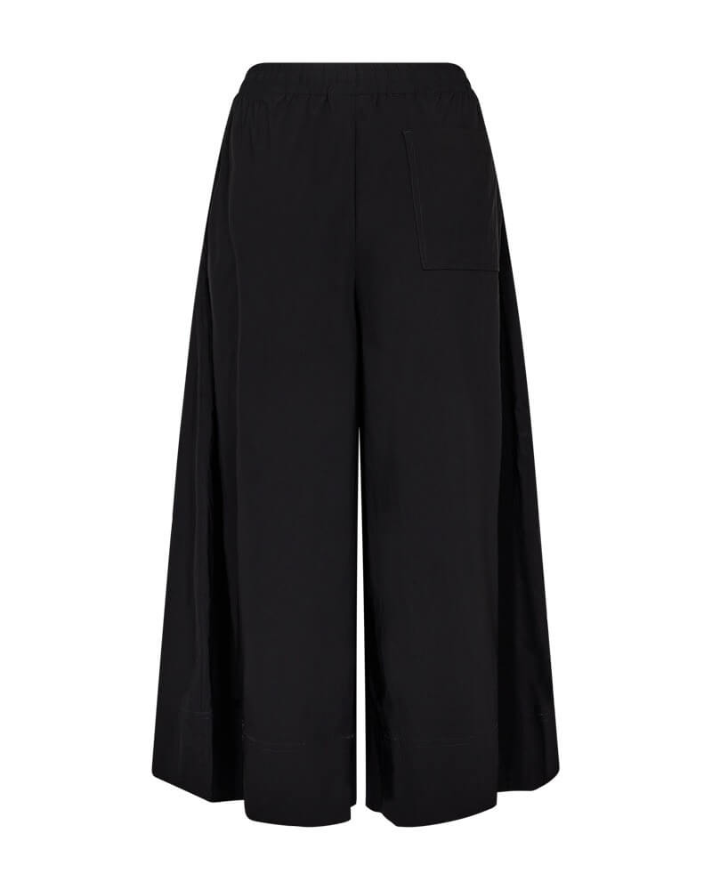 bagpå sorte culotte bukser med brede bukseben Freequent FQJULES-PANTS Black