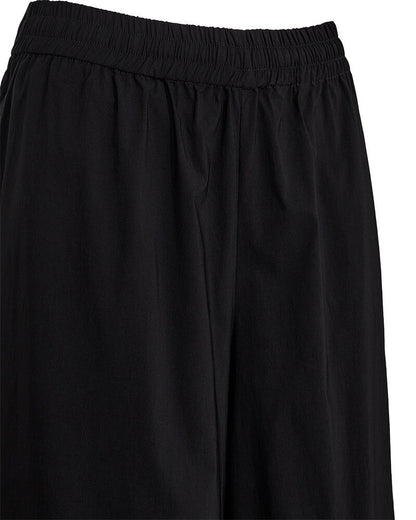 elastikkant på sorte culotte bukser med brede bukseben Freequent FQJULES-PANTS Black