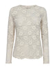 creme hvid blondebluse let gennemsigtig. Freequent FQLENNON-BLOUSE Moonbeam