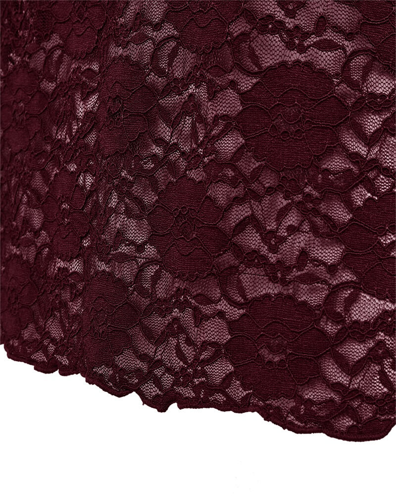 blomster på rød blondebluse let gennemsigtig. Freequent FQLENNON-BLOUSE Port Royale