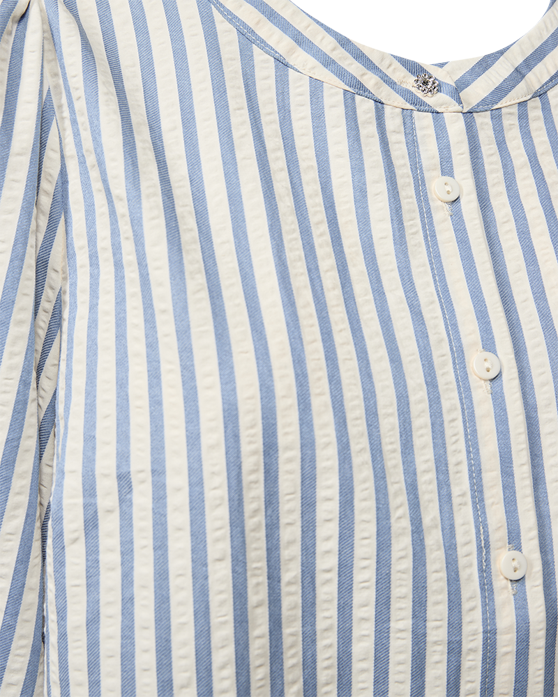 Freequent Chambray Blue w. Star Off-white | FQABY-SHIRT