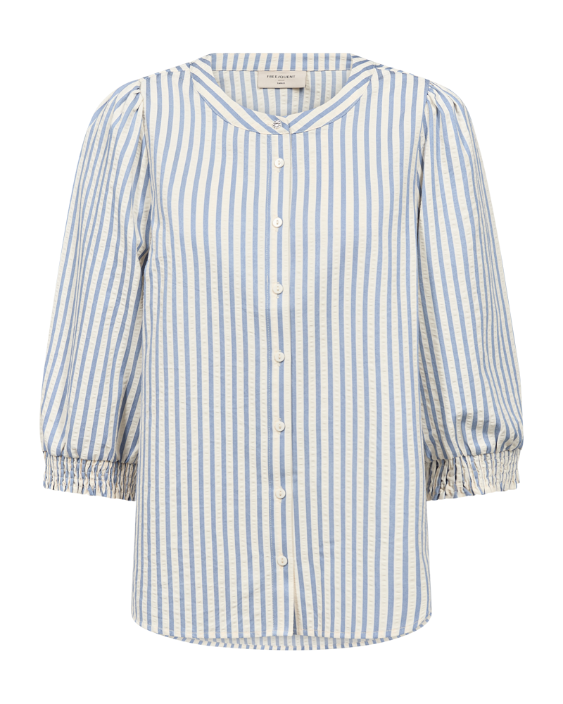 Freequent Chambray Blue w. Star Off-white | FQABY-SHIRT