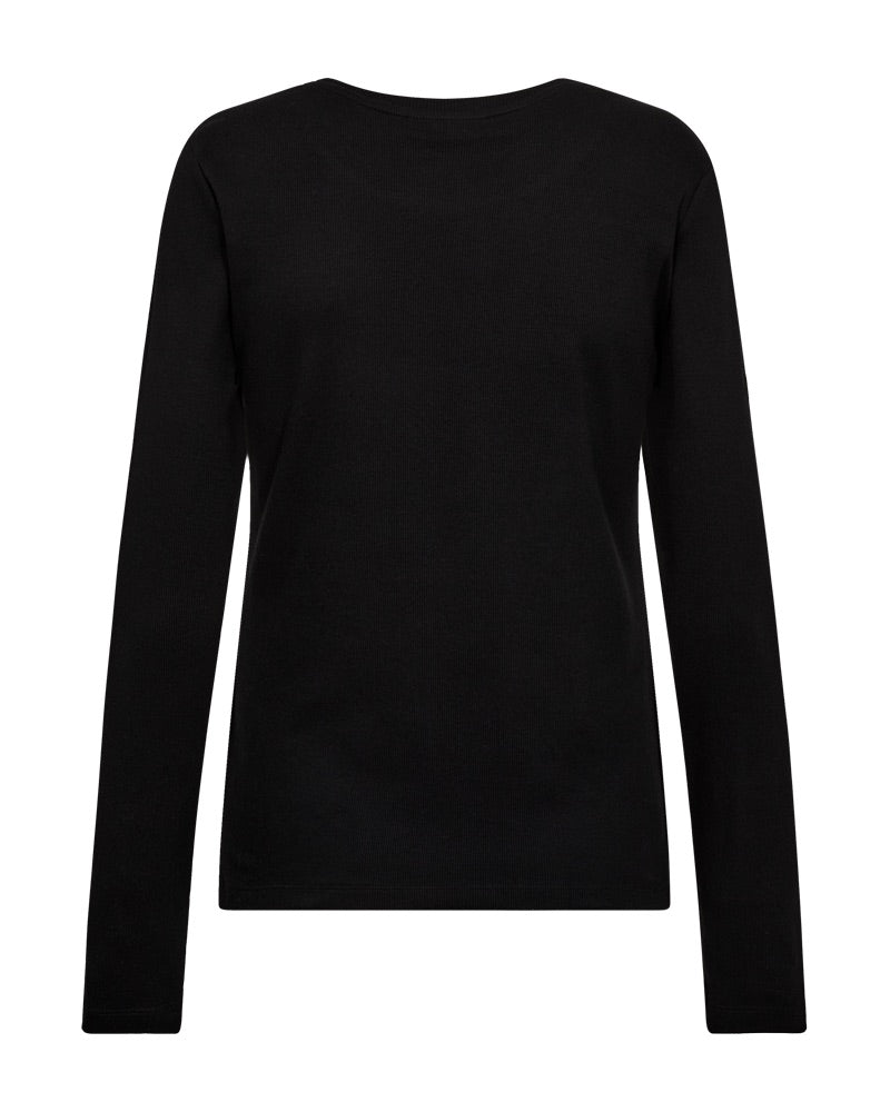 sort langærmet t-shirt. Freequent FQEVELYN-TEE Black