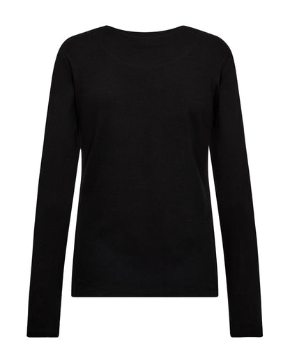 sort langærmet t-shirt. Freequent FQEVELYN-TEE Black