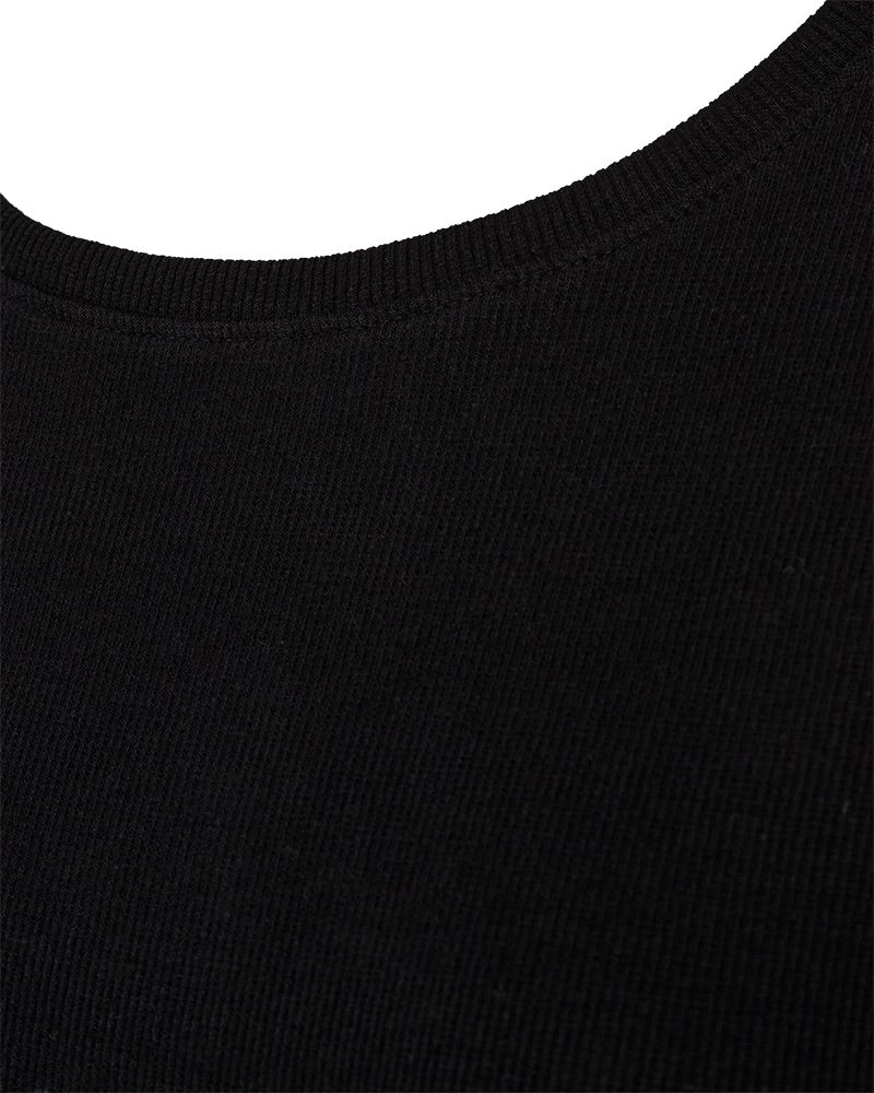 rund hals på sort langærmet t-shirt. Freequent FQEVELYN-TEE Black