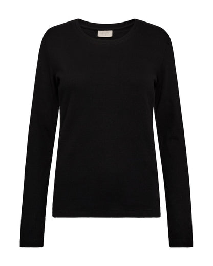 sort langærmet t-shirt. Freequent FQEVELYN-TEE Black