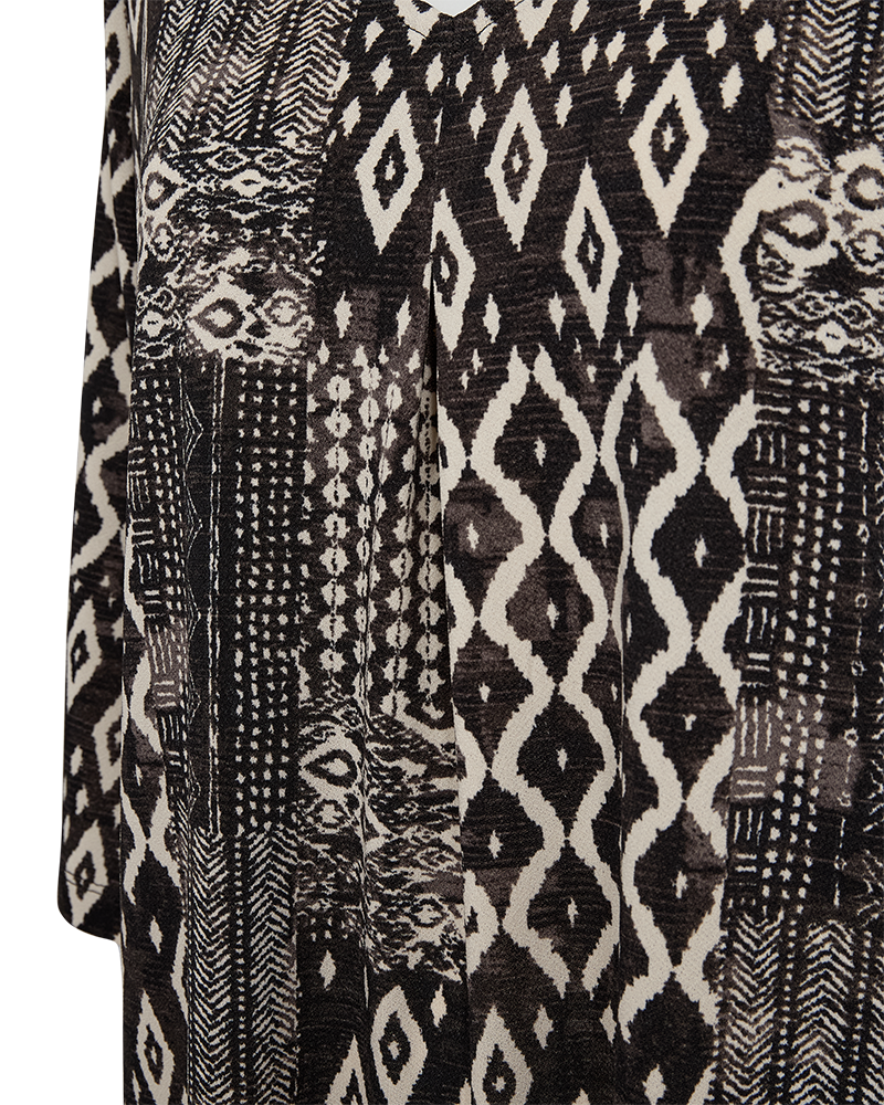 forskellige mønstre på mønstret tunika Freequent FQFLOI-TUNIC Black w. Rainy Day