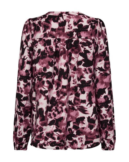 pink mønstret bluse Freequent FQHIRSE-BLOUSE Port Royale w. Black