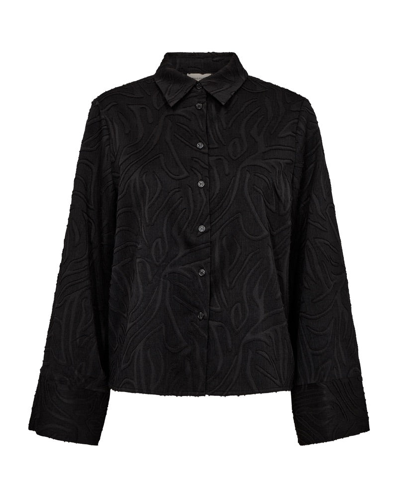 mønstret sort skjorte Freequent FQMINNA-SHIRT Black