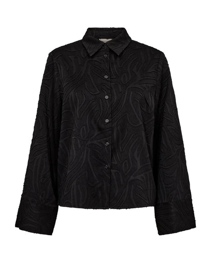 mønstret sort skjorte Freequent FQMINNA-SHIRT Black
