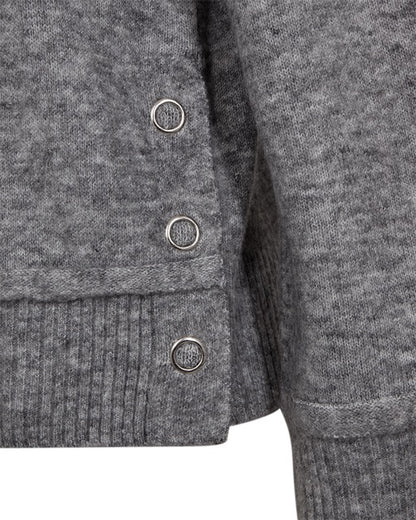 grå strik med rullekrave Freequent FQMULLE-PULLOVER Med. Grey Melange