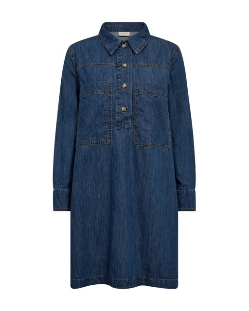 blå denimkjole Freequent FQZAMAN-DRESS Medium Blue Denim