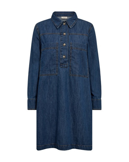 blå denimkjole Freequent FQZAMAN-DRESS Medium Blue Denim