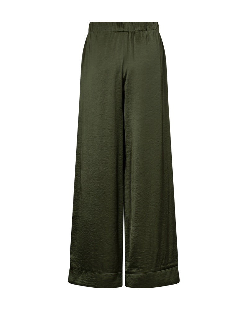 grønne bukser i satin. Freequent FQDOVE-PANTS Kombu Green