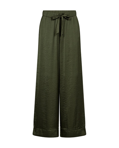 grønne bukser i satin. Freequent FQDOVE-PANTS Kombu Green