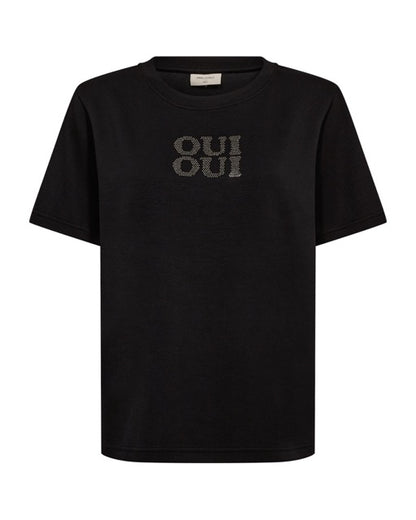 sort t-shirt med print på brystet. Freequent FQMALAK-TEE Black
