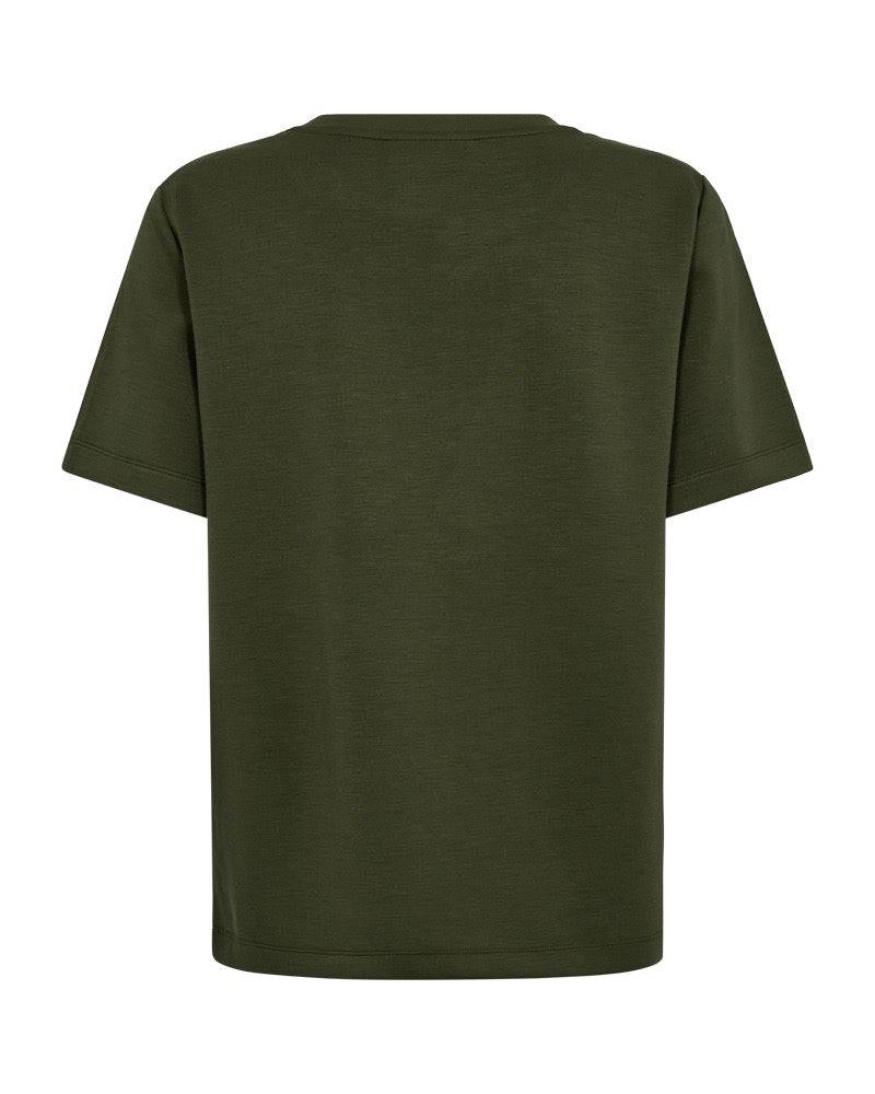 grøn t-shirt med similisten på brystet. Freequent FQMALAK-TEE Kombu Green