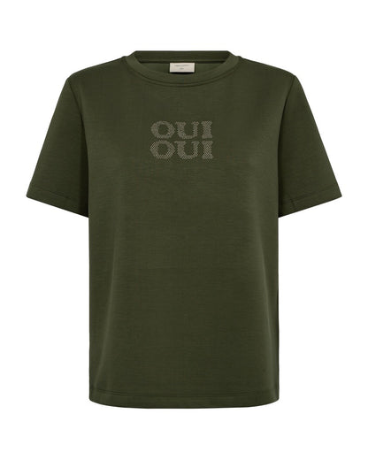 grøn t-shirt med similisten på brystet. Freequent FQMALAK-TEE Kombu Green