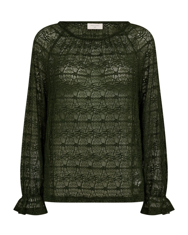 grøn bluse Freequent FQIBENA-BLOUSE Kombu Green