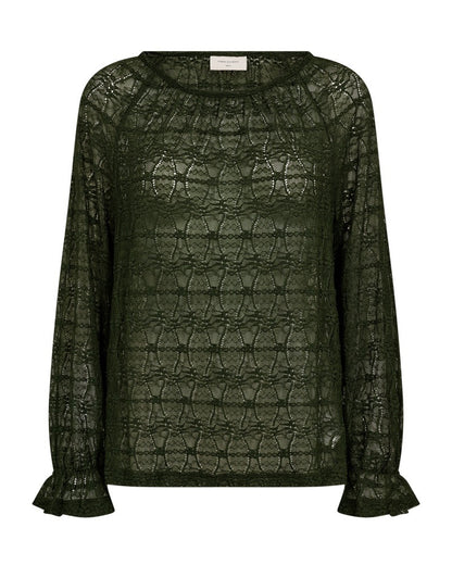 grøn bluse Freequent FQIBENA-BLOUSE Kombu Green