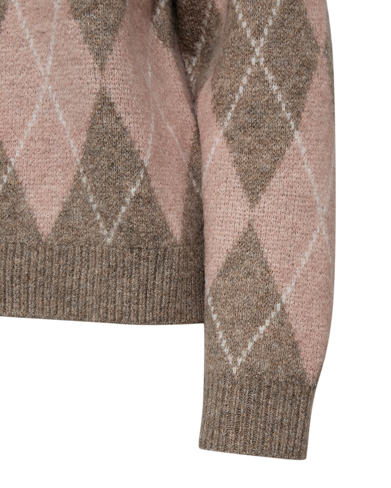 Freequent FQGRSARGYLE-PULLOVER | Desert Taupe Mel w Pale M Mel