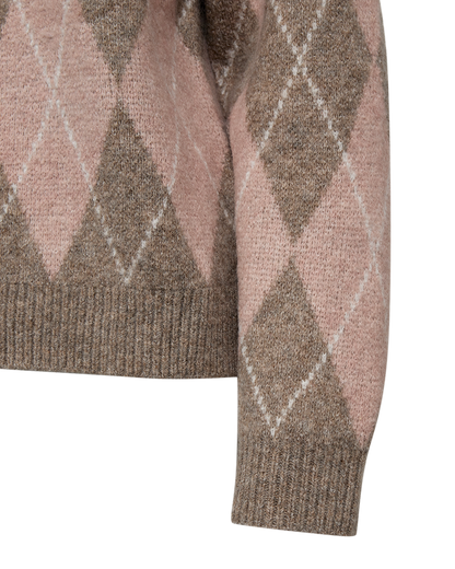 Freequent FQGRSARGYLE-PULLOVER | Desert Taupe Mel w Pale M Mel