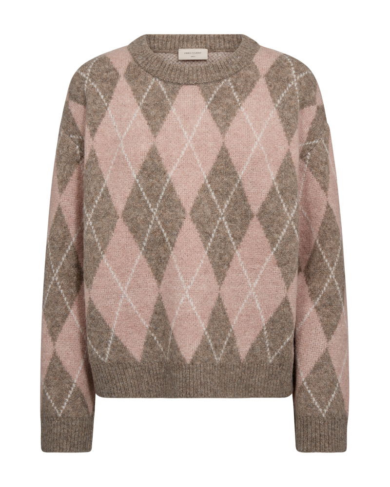 Freequent FQGRSARGYLE-PULLOVER | Desert Taupe Mel w Pale M Mel