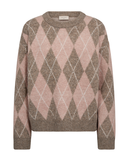 Freequent FQGRSARGYLE-PULLOVER | Desert Taupe Mel w Pale M Mel