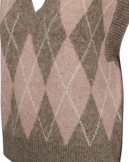 Freequent FQGRSARGYLE-WAISTCOAT | Desert Taupe Mel w Pale M Mel
