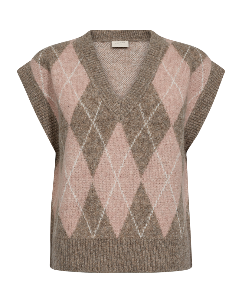 Freequent FQGRSARGYLE-WAISTCOAT | Desert Taupe Mel w Pale M Mel