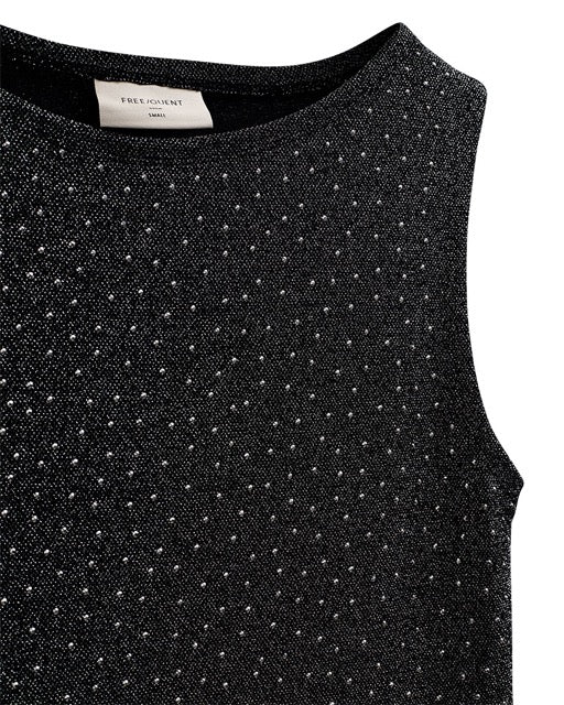 glitrende top Freequent FQVISKA-TOP | Black w. Silver