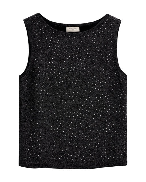 glitrende top Freequent FQVISKA-TOP | Black w. Silver