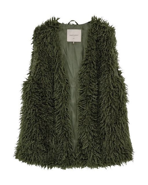 grøn vest med frynser Freequent FQFINE-WAISTCOAT Kombu Green