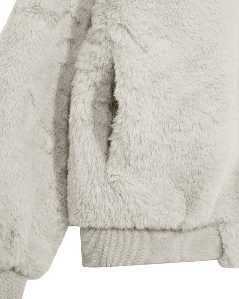 lys jakke i faux fur Freequent FQFONY-JACKET Moonbeam