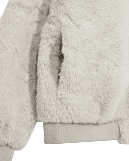 lys jakke i faux fur Freequent FQFONY-JACKET Moonbeam