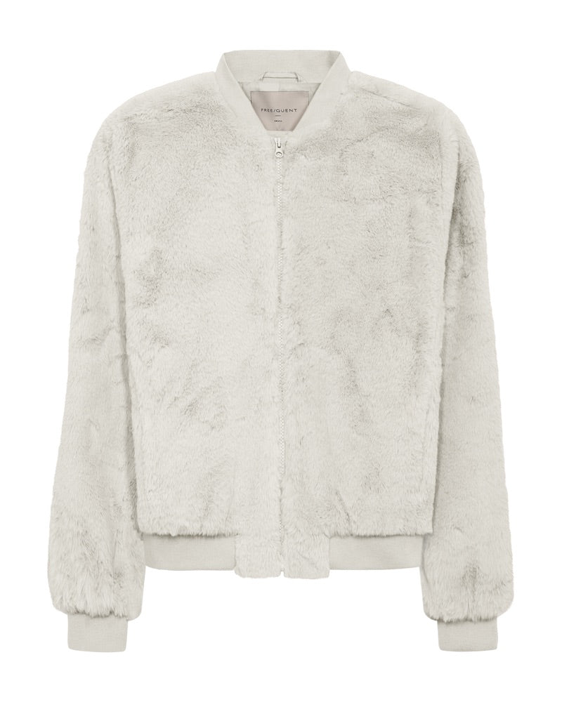 lys jakke i faux fur Freequent FQFONY-JACKET Moonbeam