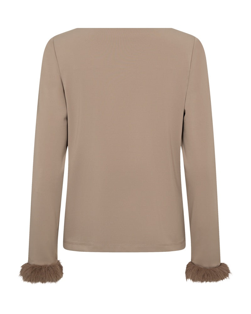 beige bluse Freequent FQELVA-BLOUSE Desert Taupe