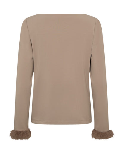 beige bluse Freequent FQELVA-BLOUSE Desert Taupe