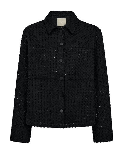 glitrende kort sort jakke med pallietter. Freequent FQSHOW-JACKET Black