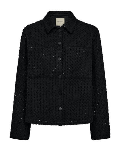 glitrende kort sort jakke med pallietter. Freequent FQSHOW-JACKET Black