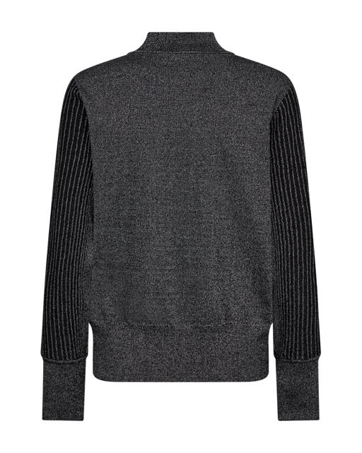 glimtrende strik Freequent FQBISOLO-PULLOVER Black w. Silver